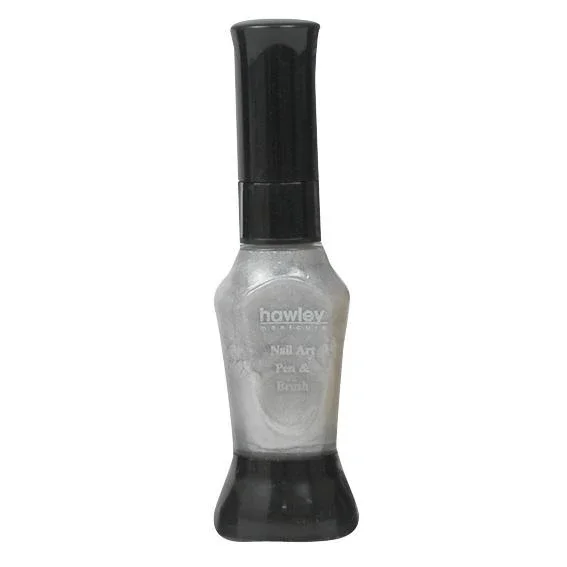 Nail Art Pen And Brush, Silver, Each