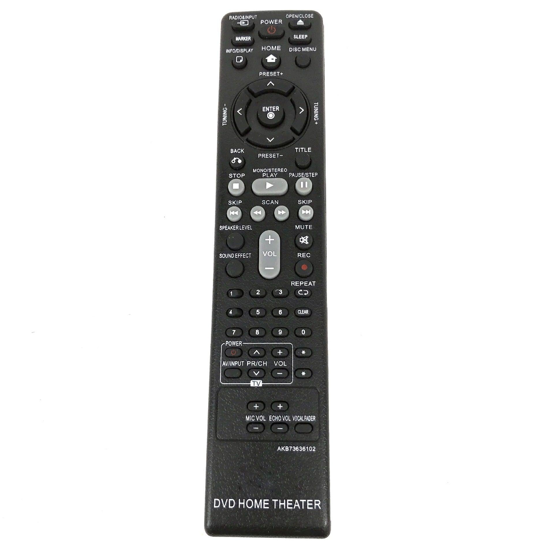 AKB73636102 Replacement Remote for LG Home Theatre Systems