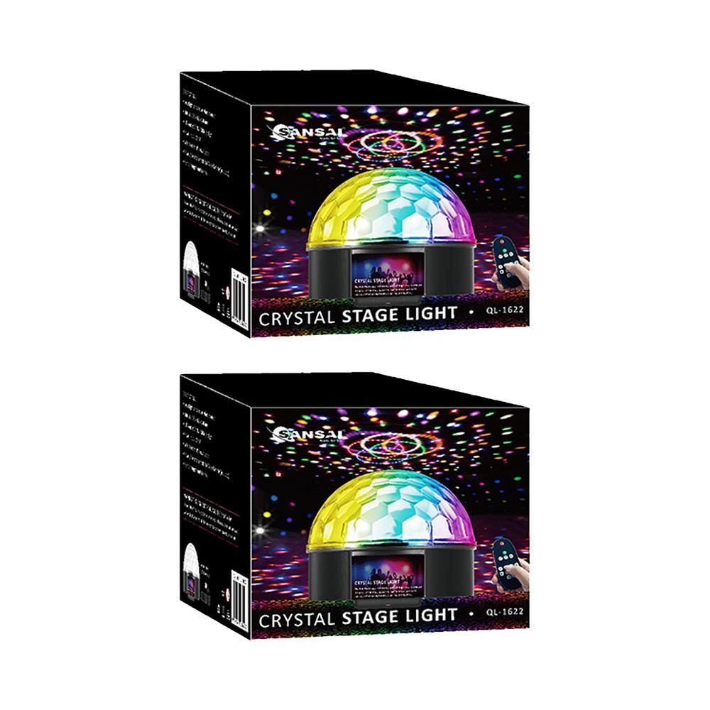 2x Sansai USB Powered Portable Multi-Feature LED Crystal Party Stage Light