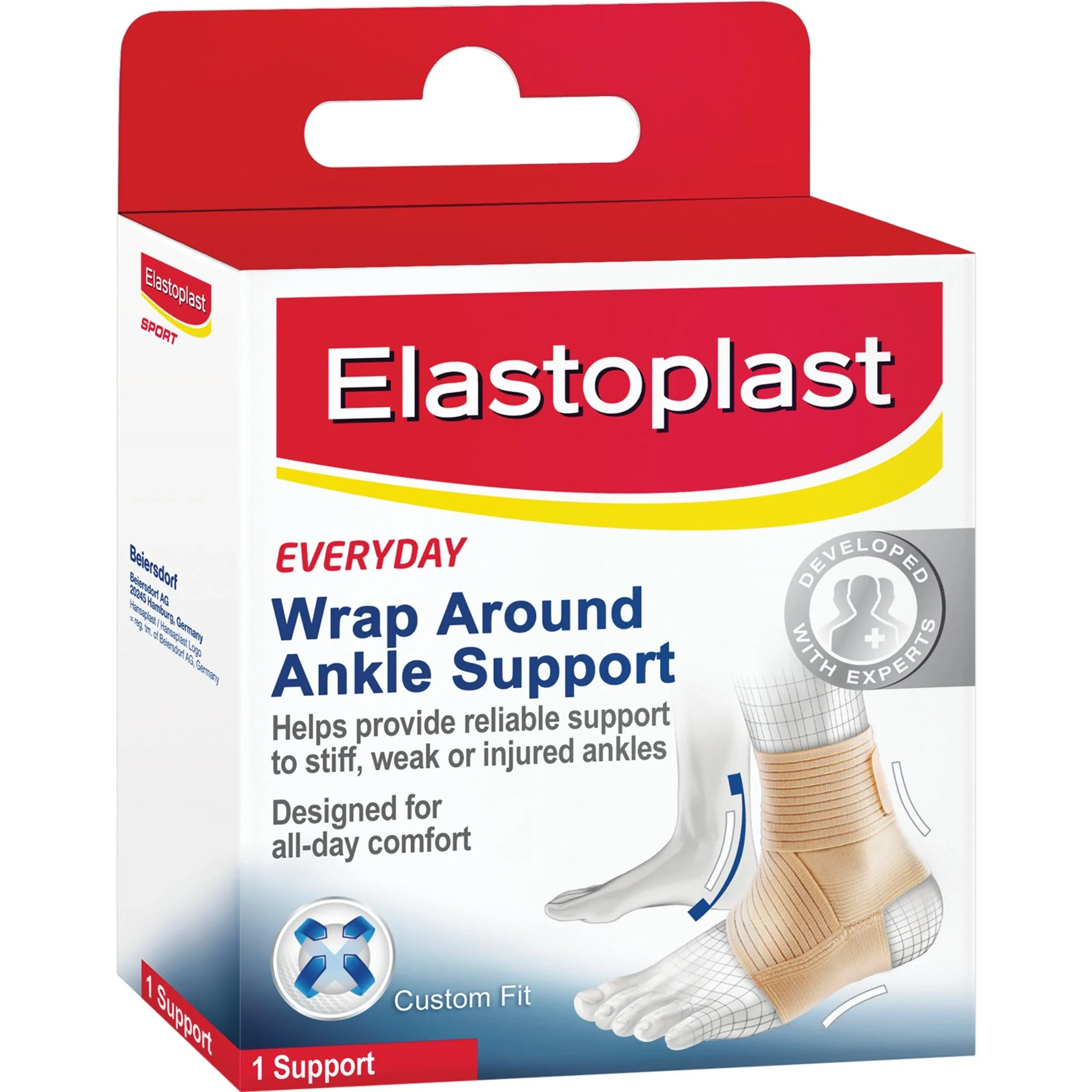 Elastoplast Sport Wrap Around Ankle Support Beige 1 Pack