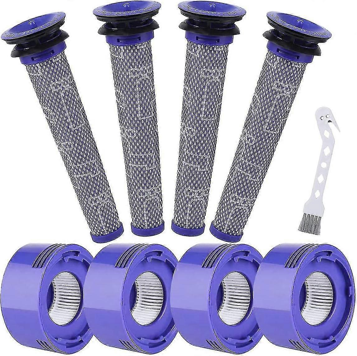 8 Pieces Filters For Dyson V7 V8 Sv10 Animal Absolute Motorhead Vacuum Cleaner, 4 Post Motor Filters