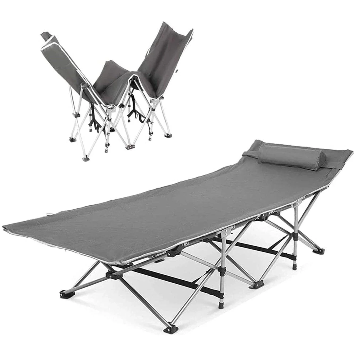 Folding Camping Cots, Portable Sleeping Bed for Camp, Beach, Home, Office