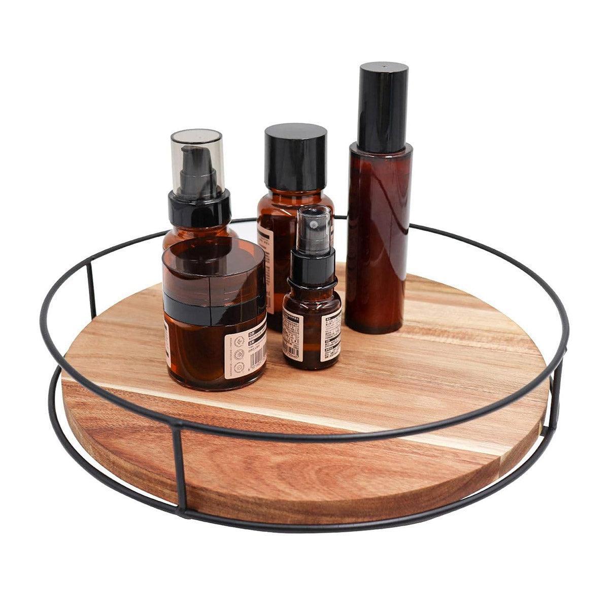 Wooden Storage Rack Sundry Organizer Rotating Desktop Pallet Organizer for Home