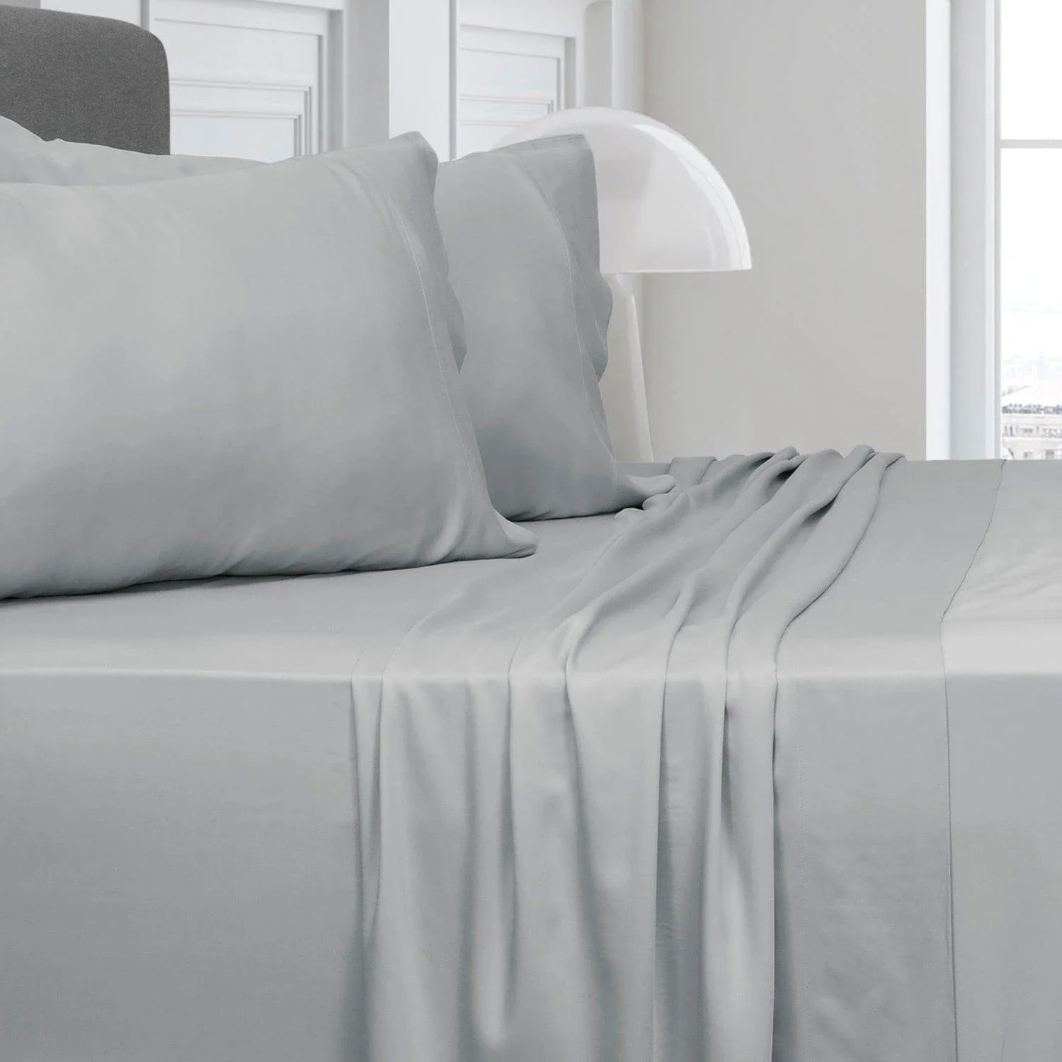 ALGODON "Bamboo" SHEET SET - SILVER