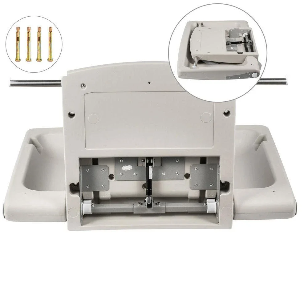 VEVOR Baby Changing Station, Wall Mounted Baby Changing Table, Diapers Commercial Gray