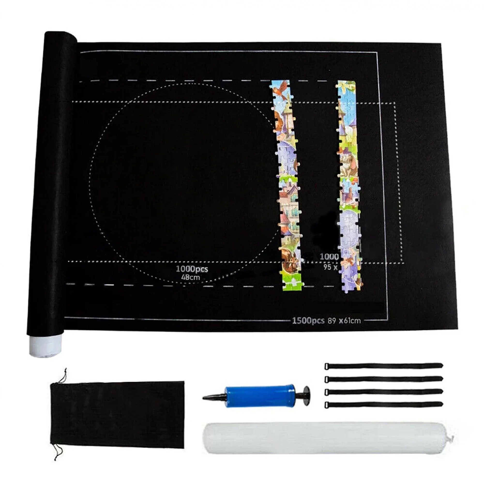 Puzzle Storage Roll Mat with Inflator Tool Jigsaw Saver Pad 1500pcs