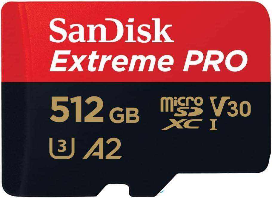 SanDisk 512GB Extreme PRO MicroSDXC Memory Card UHS-I U3 C10 V30 A2 200MB/s