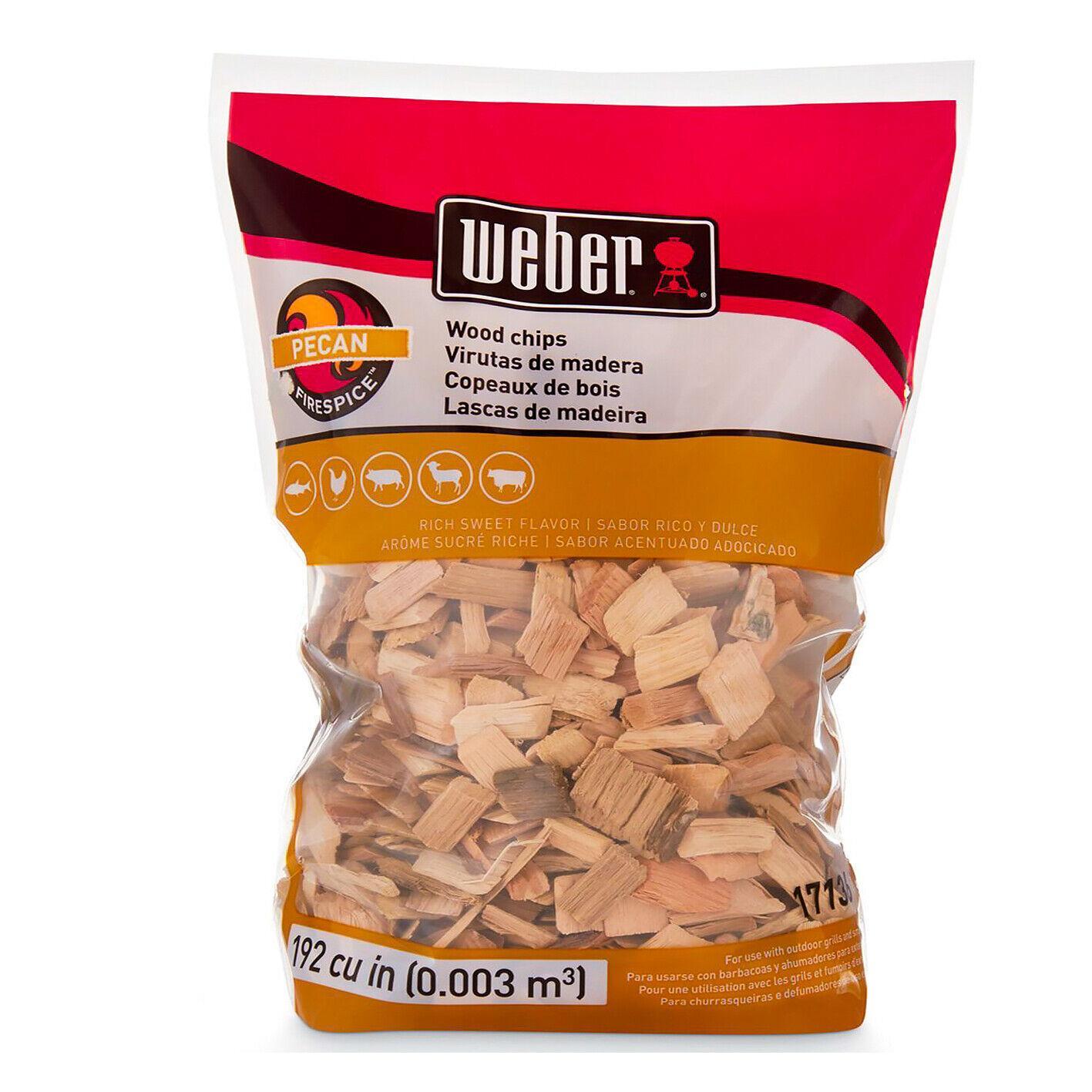 Weber PRO Pecan Smoking Wood Chips 900g Smoke Fire BBQ Baby Q 1000 2000 Smoker