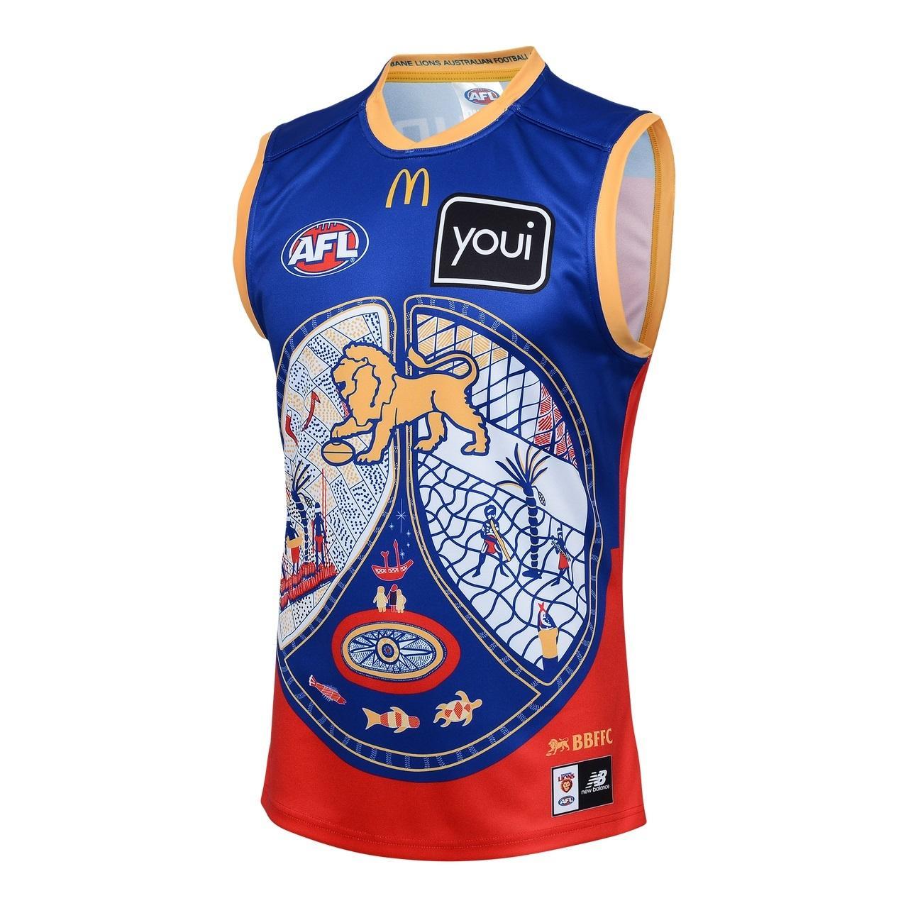 Brisbane Lions NEW BALANCE AFL Mens Indigenous Guernsey [Size: 3XL]