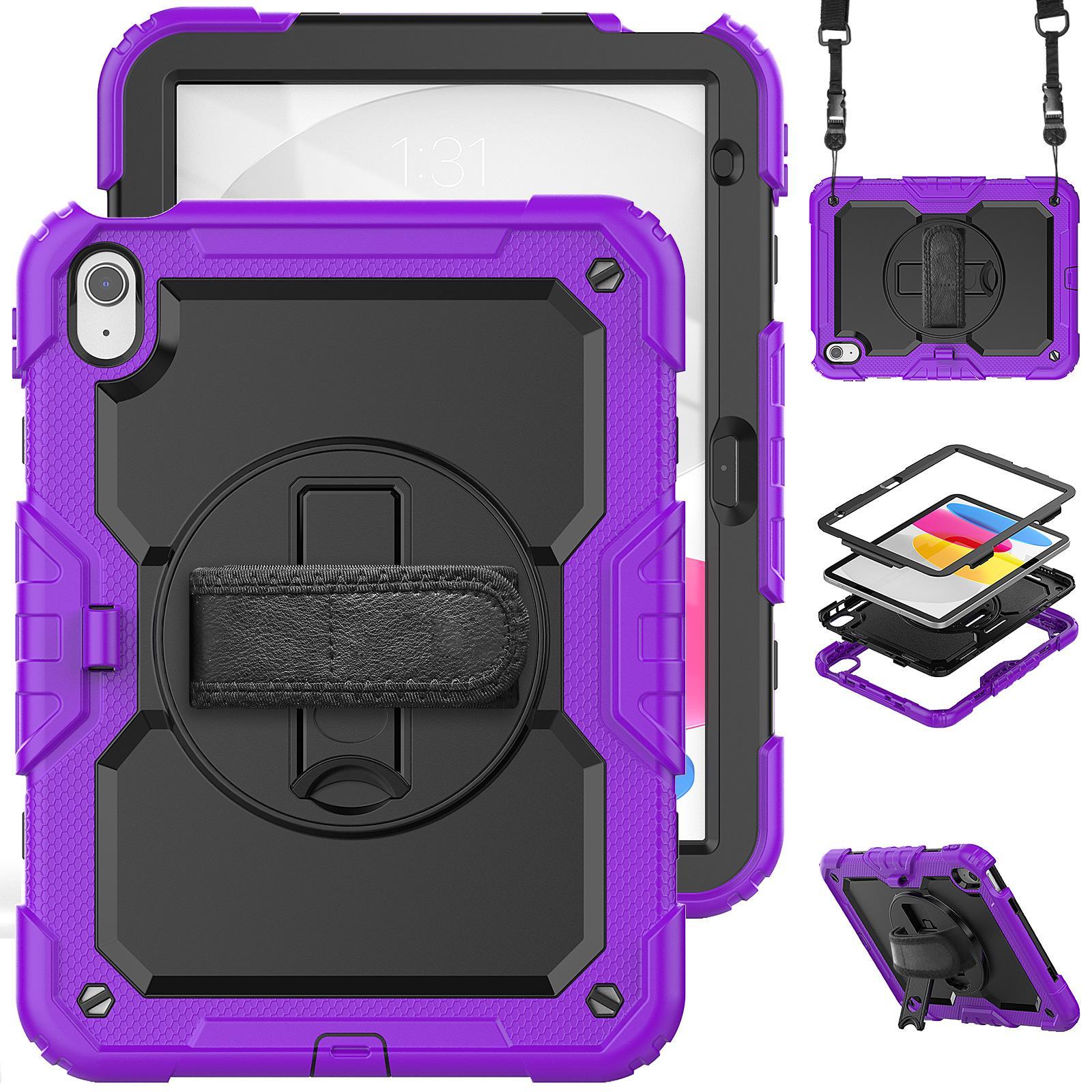 MCC Shockproof iPad (A16) 11" 2025 Strap Rugged Case Cover Apple 11th Gen inch [Purple]