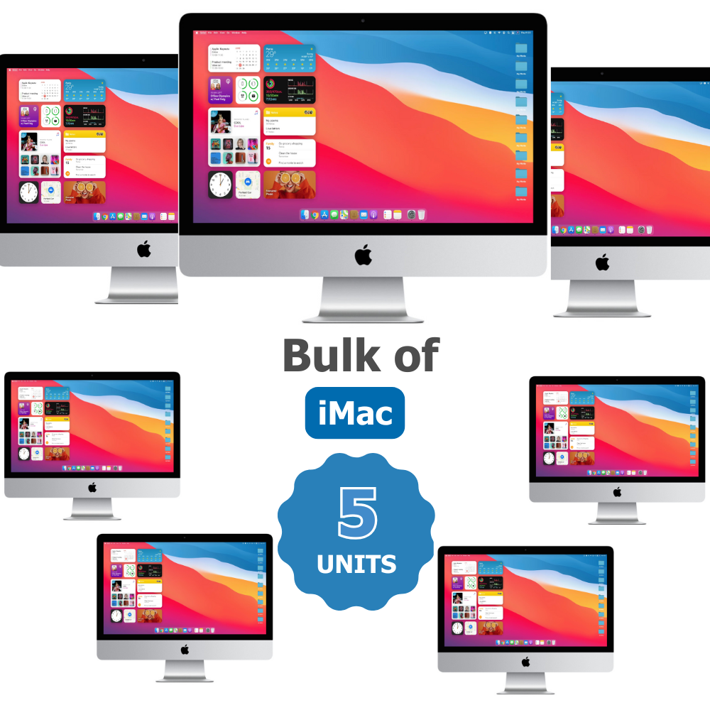 Bulk of 5x Apple iMac 27" Retina 5K (2019) i5-8500 6-core 256GB SSD 16GB RAM 4GB Graphics | Refurbished (Grade A)