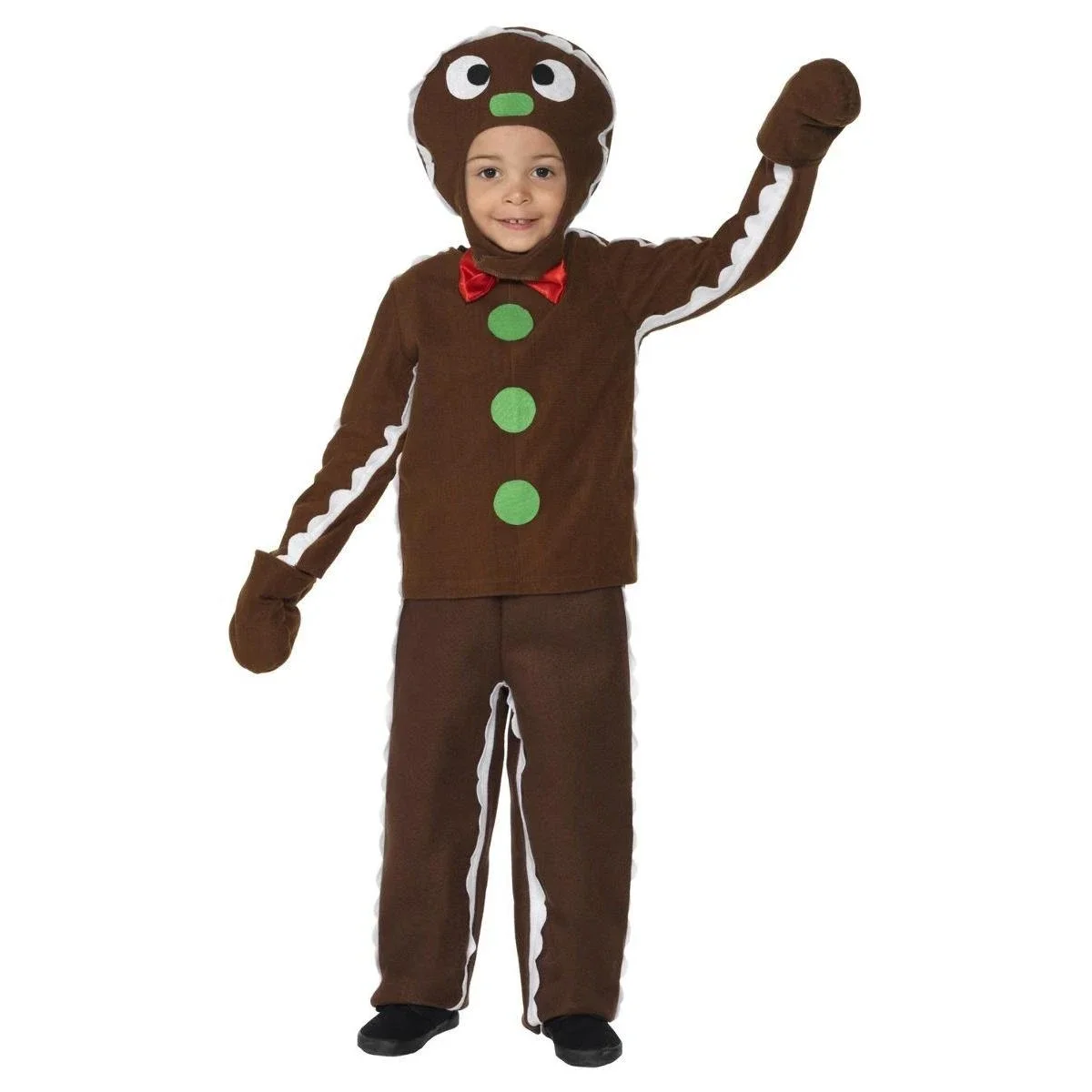 Smiffys Childrens/Kids Gingerbread Man Christmas Costume Set (Brown) (7-9 Years)
