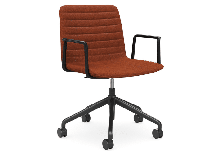 DD Nikola Meeting Chair with Black Arm Rest - Auburn