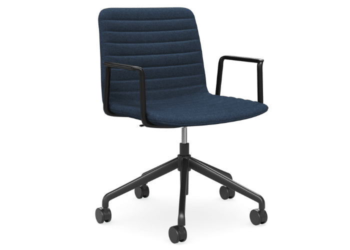 DD Nikola Meeting Chair with Black Arm Rest - Denim