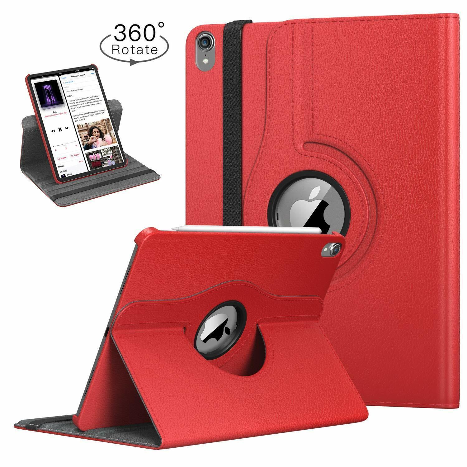 360 Rotate Leather Case Cover For Apple iPad Air 11 inch 2024 2025 - Red