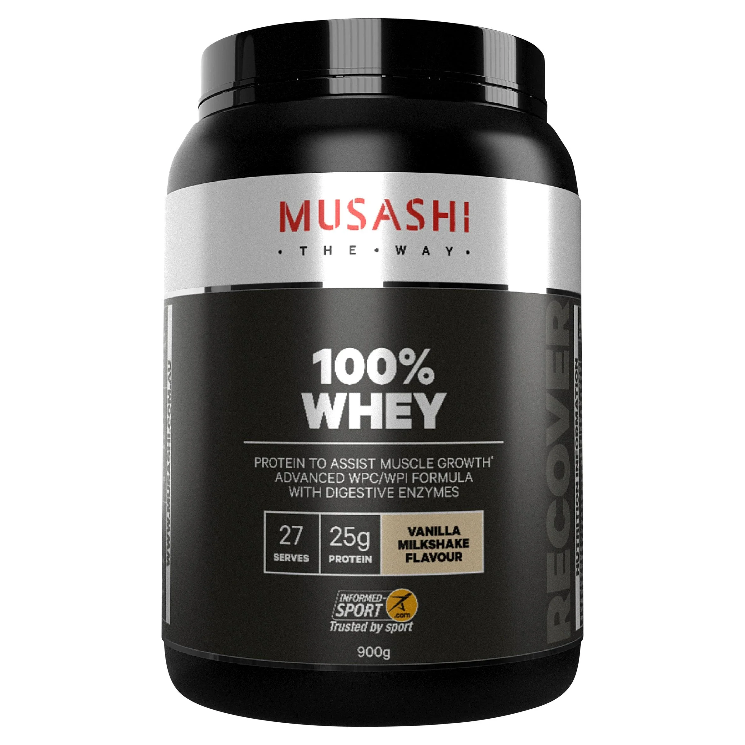 Musashi 100% Whey Protein Powder - Vanilla Milkshake 900g