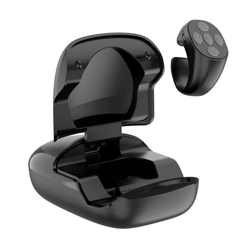 Smart Bluetooth Remote Ring With Charging Box - Black