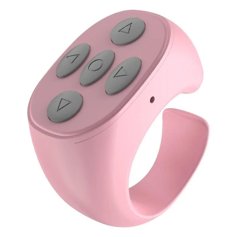 5 Button Bluetooth Cellphone Smart Ring Remote - Pink