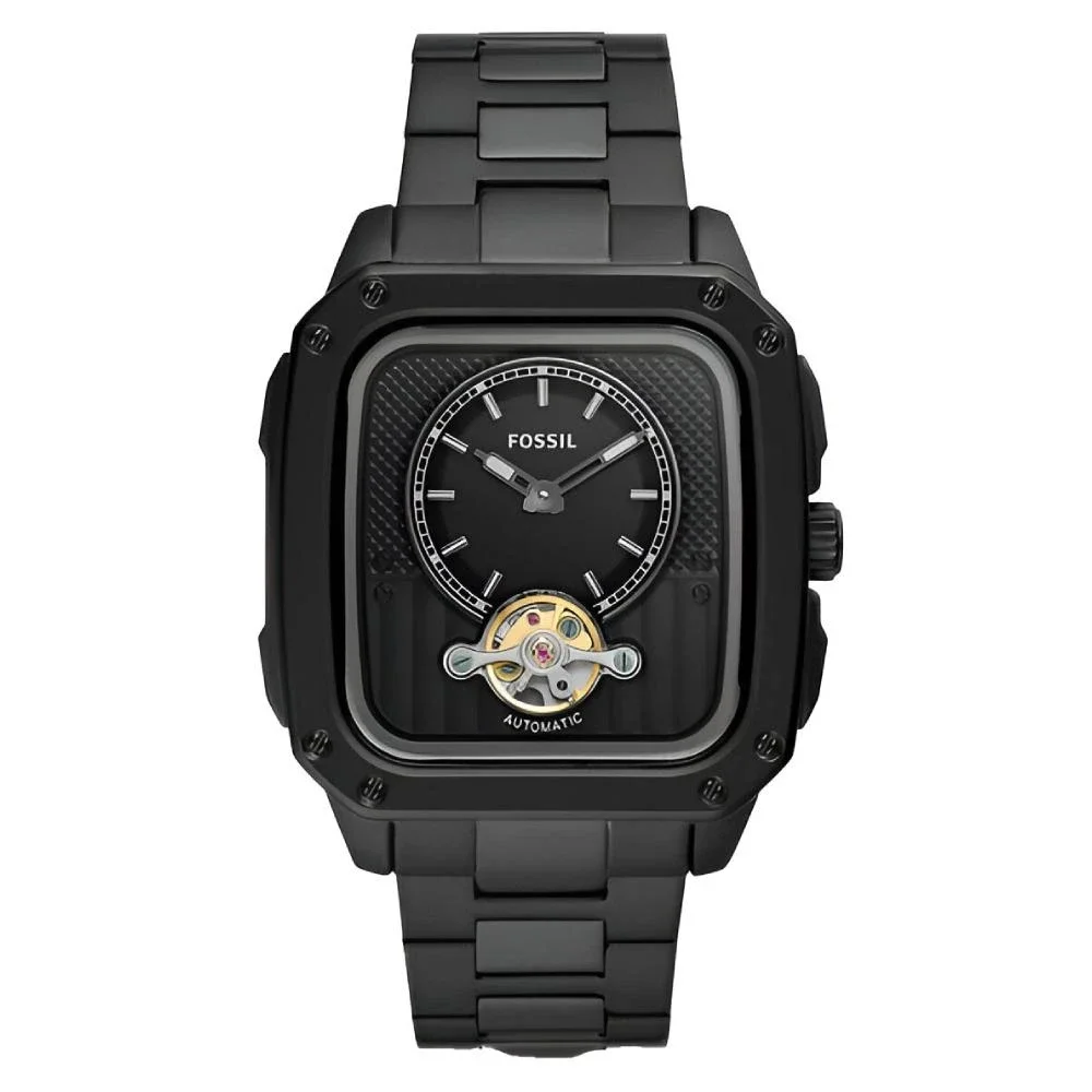 Fossil Inscription Automatic Black Stainless Steel Men’s Watch (ME3238)