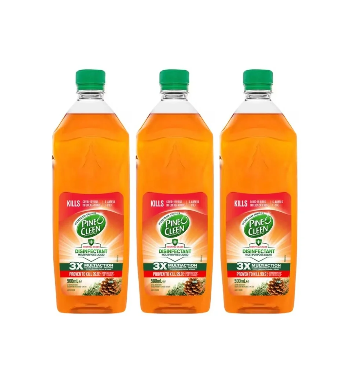 3 Pack Pine O Cleen Antibacterial Disinfectant Liquid, Pine 500ml