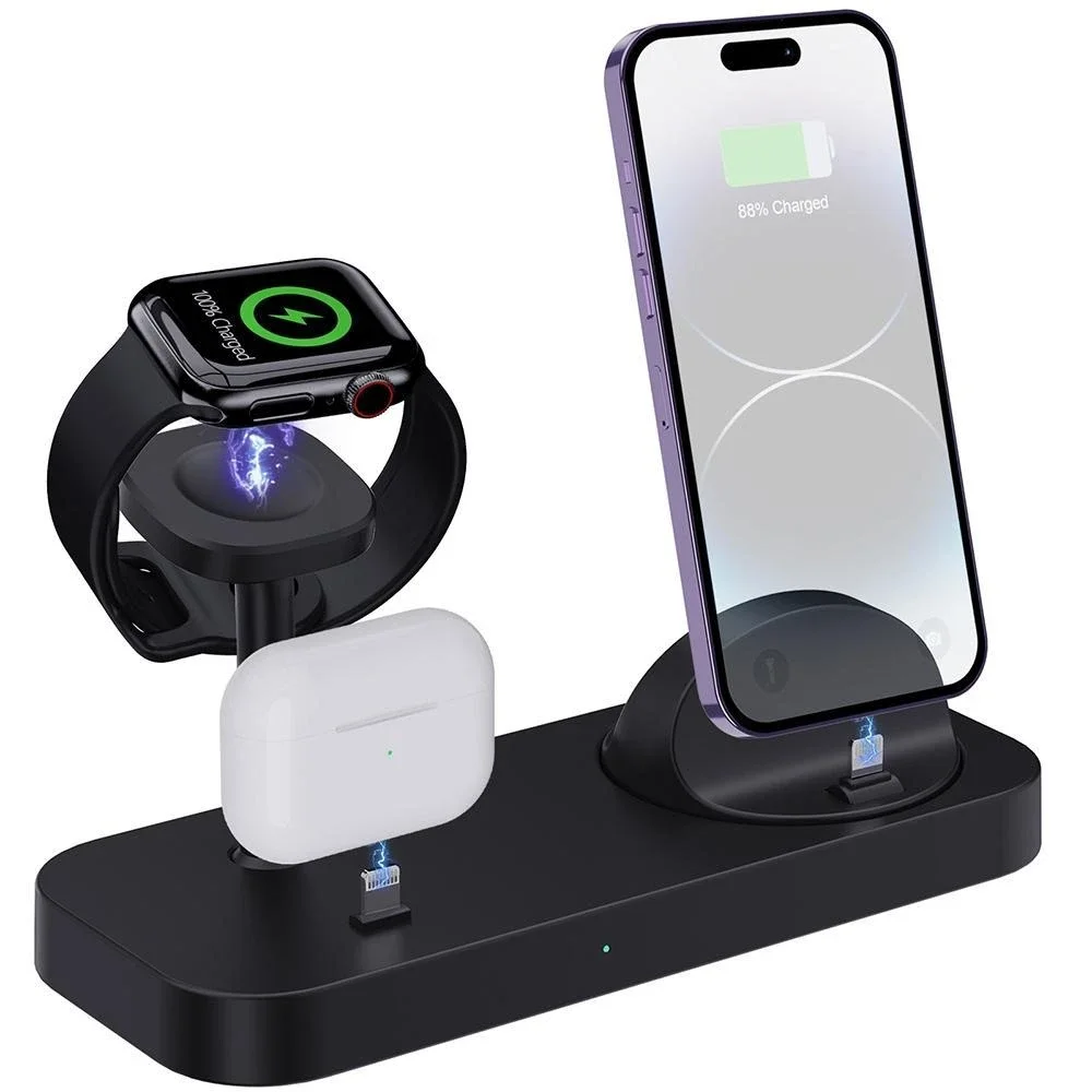 4 In 1 Charging Stand For Apple Watch And Airpods - Black