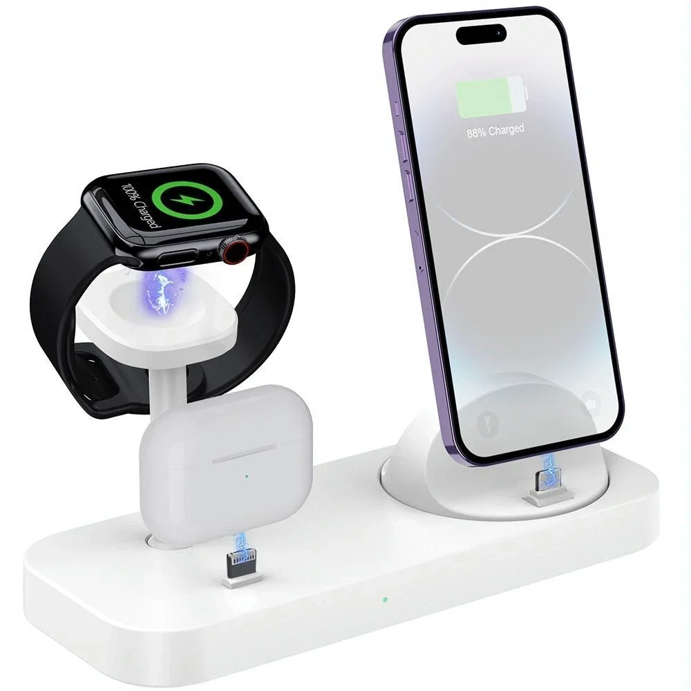 4 In 1 Charging Stand For Apple Watch And Airpods - White