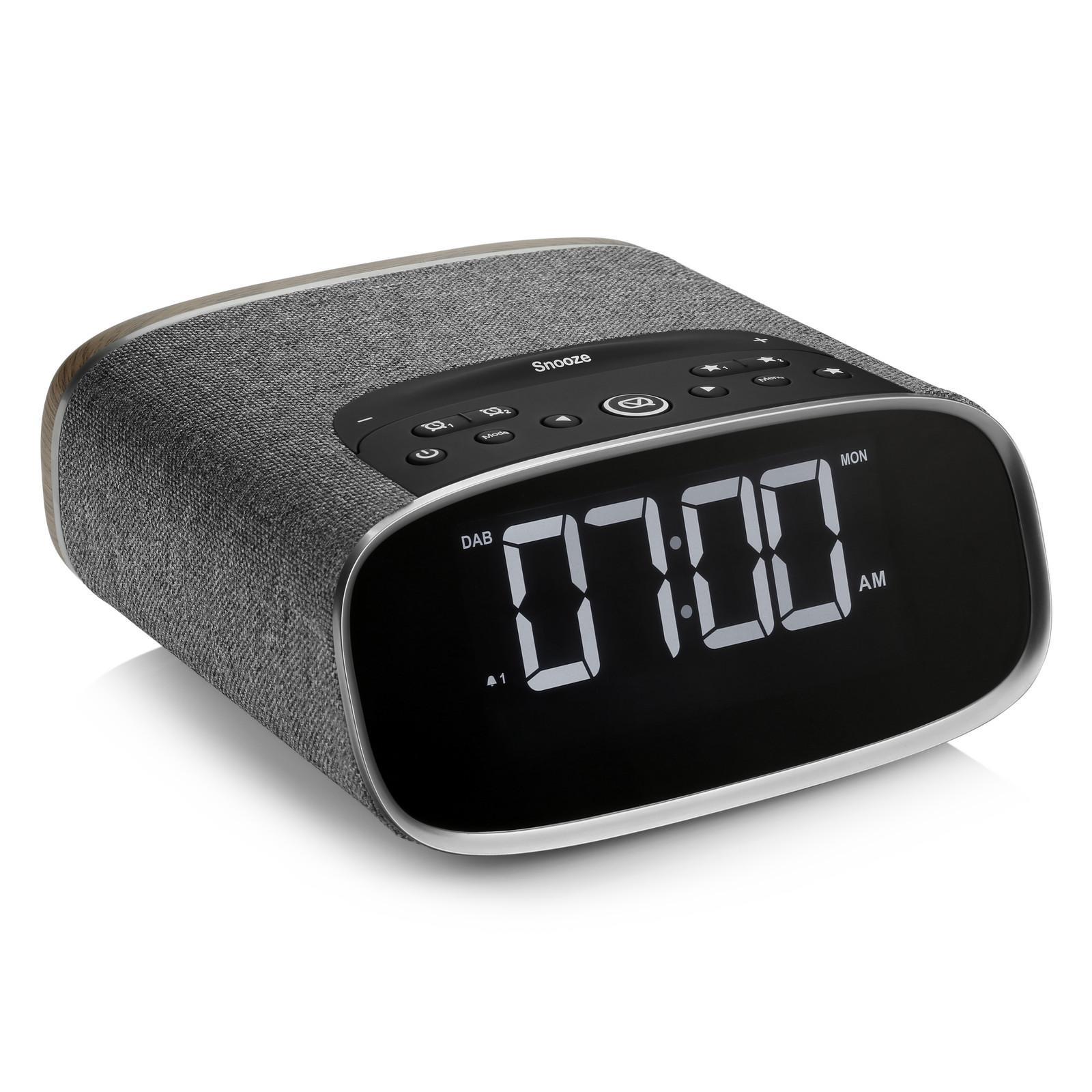 VQ Lark DAB+ FM Digital Clock Radio with Bluetooth Walnut