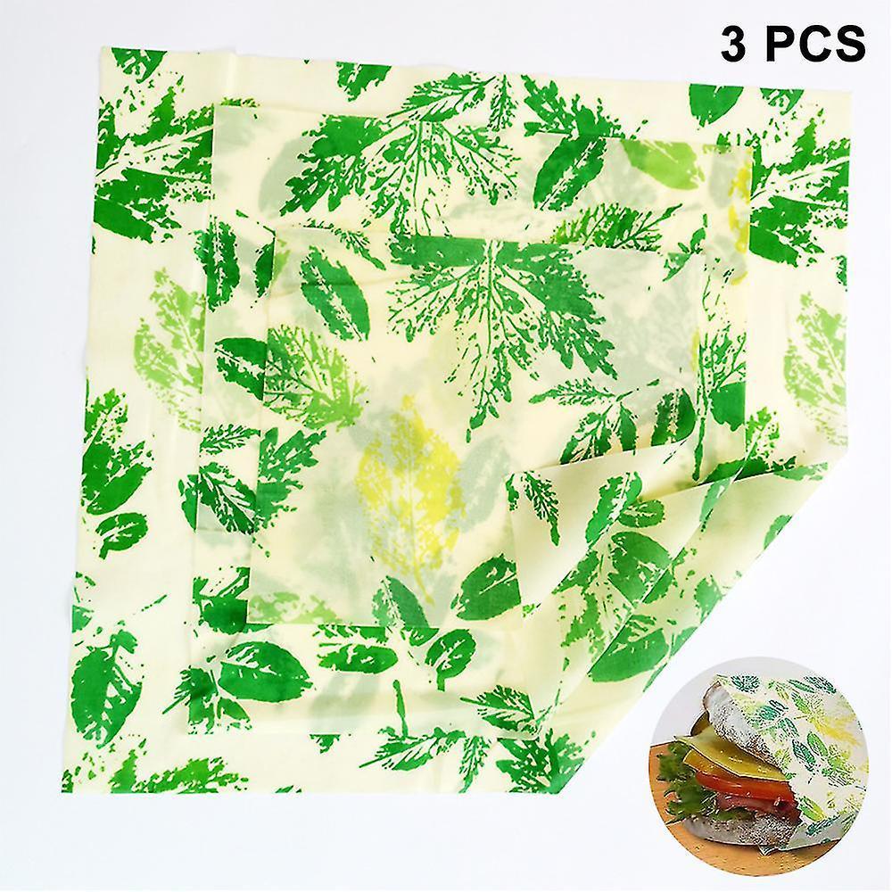 3 Piece Set Beeswax Warp Wax Paper, Reusable Beeswax Wipes Organic