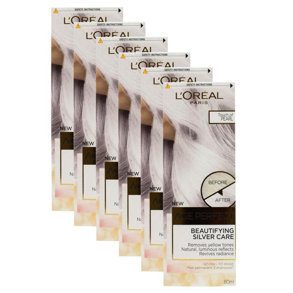 6x Loreal 80ml Age Perfect Hair Colour Styling Touch of Pearl Semi-Permanent Dye