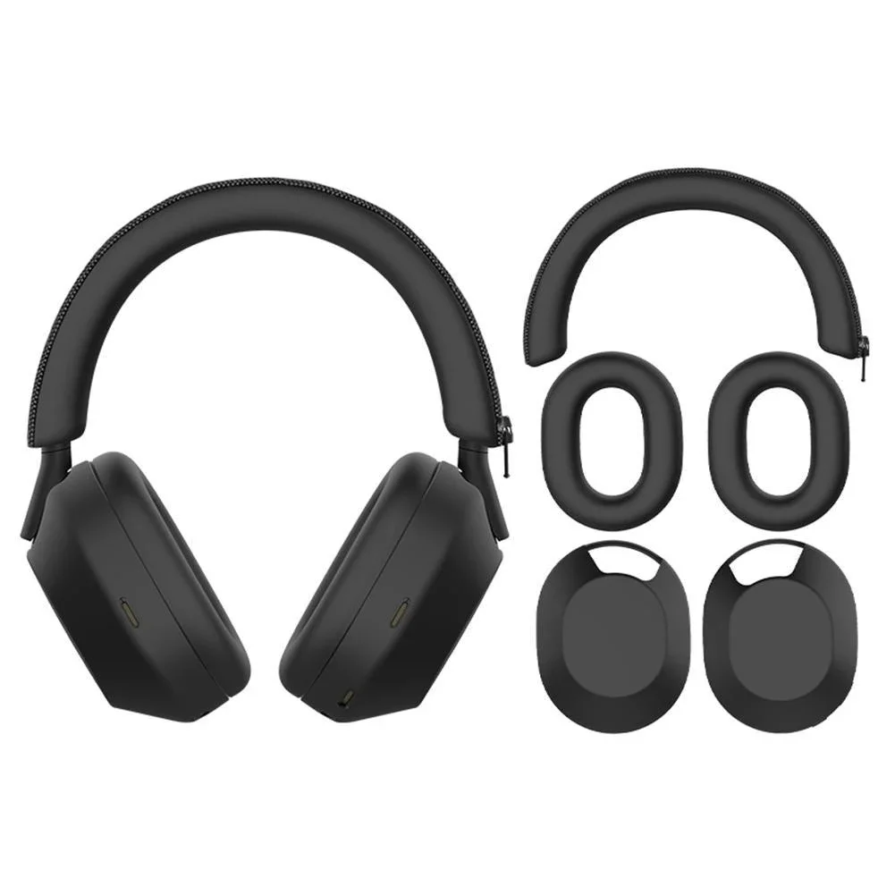 Protective Cover For Sony Wh 1000Xm5 Headset - 3-In-1 Black