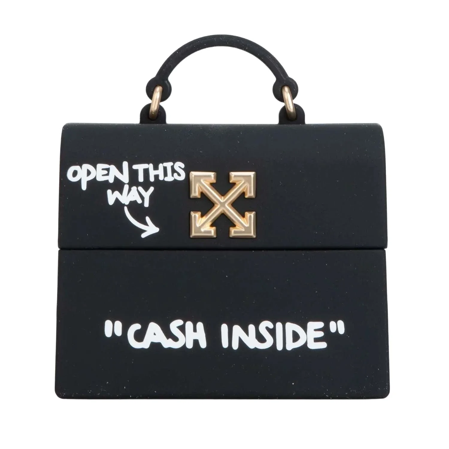 Off White Jitney AirPod Pro Case (Black) (One Size)