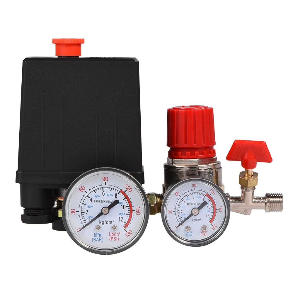 120PSI Air Compressor Pressure Switch Valve Control Manifold Regulator Gauges