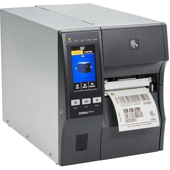 Zebra ZT411 Industrial Direct Thermal/Thermal Transfer Printer - Monochrome - Label Print - Ethernet - USB - Serial - Bluetooth - 1854.20 mm Print -