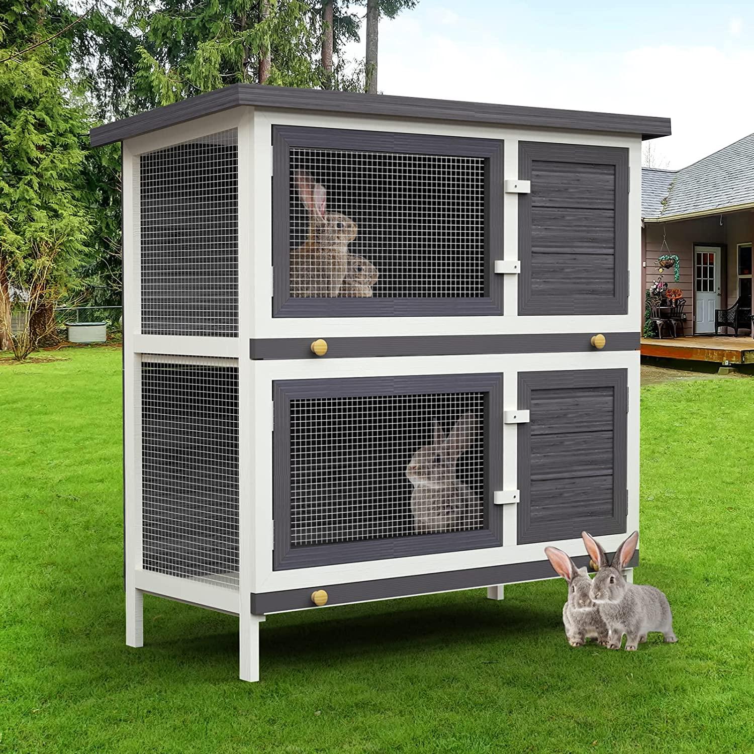 Advwin Chicken Coop Rabbit Hutch 90x45x90cm
