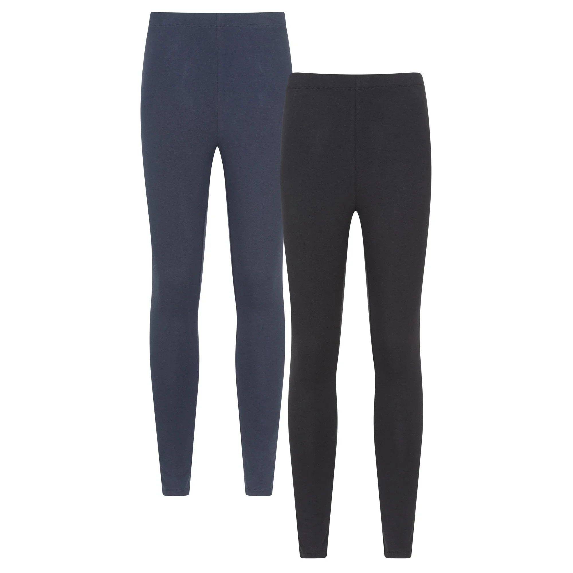 Mountain Warehouse Womens/Ladies Cotton Blend Midweight Leggings (Pack of 2) (Black) (8 UK)