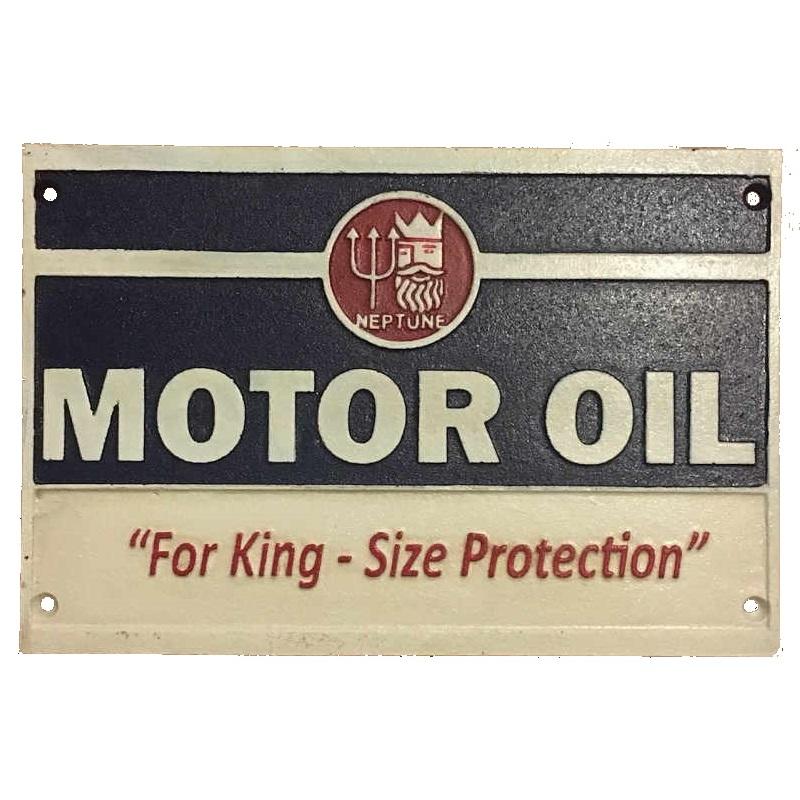 Neptune Motor Oil Cast Iron Sign