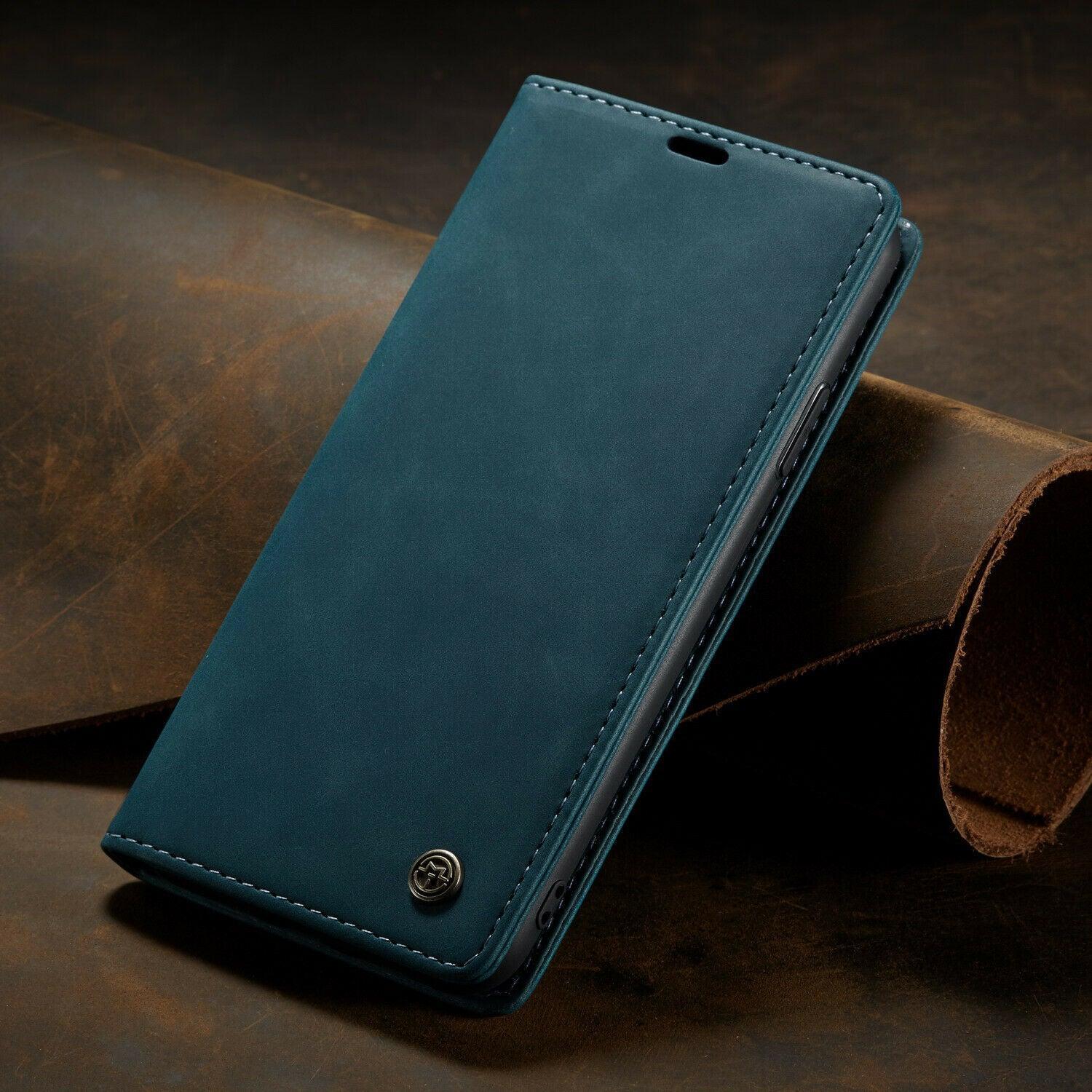 For Apple iPhone 7 Plus/8 Plus Leather Wallet Card Stand Case-Blue