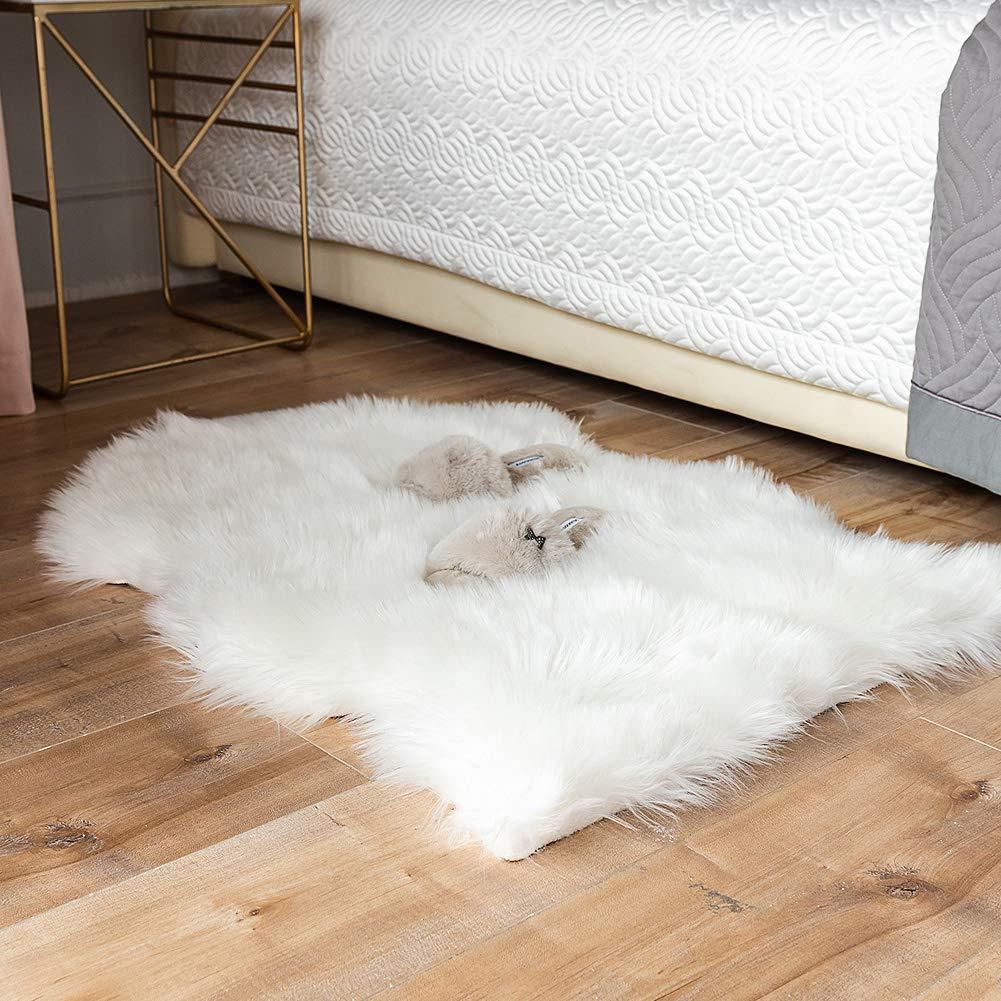 Faux Sheepskin Rug Soft Comfy Decor Rugs