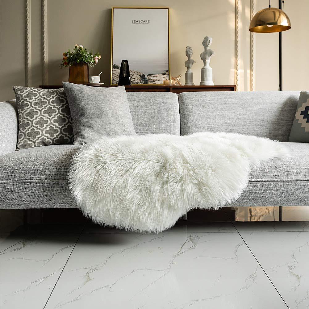Faux Sheepskin Rug Soft Comfy Decor Rugs