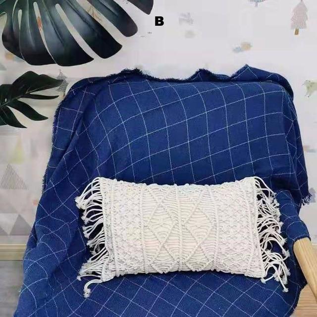 Macrame Fringe Pillow Cushion Cover Boho Decor Cushions & Decorative Pillows