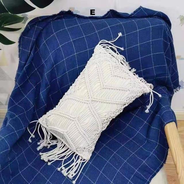 Macrame Fringe Pillow Cushion Cover Boho Decor Cushions & Decorative Pillows