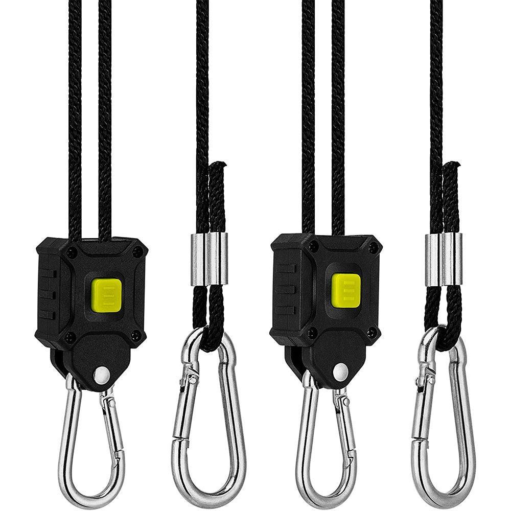 Hydroponics Pair Of Adjustable Hanger Pynch 1/8" Rope Ratchet 2.4m for Grow Equipment