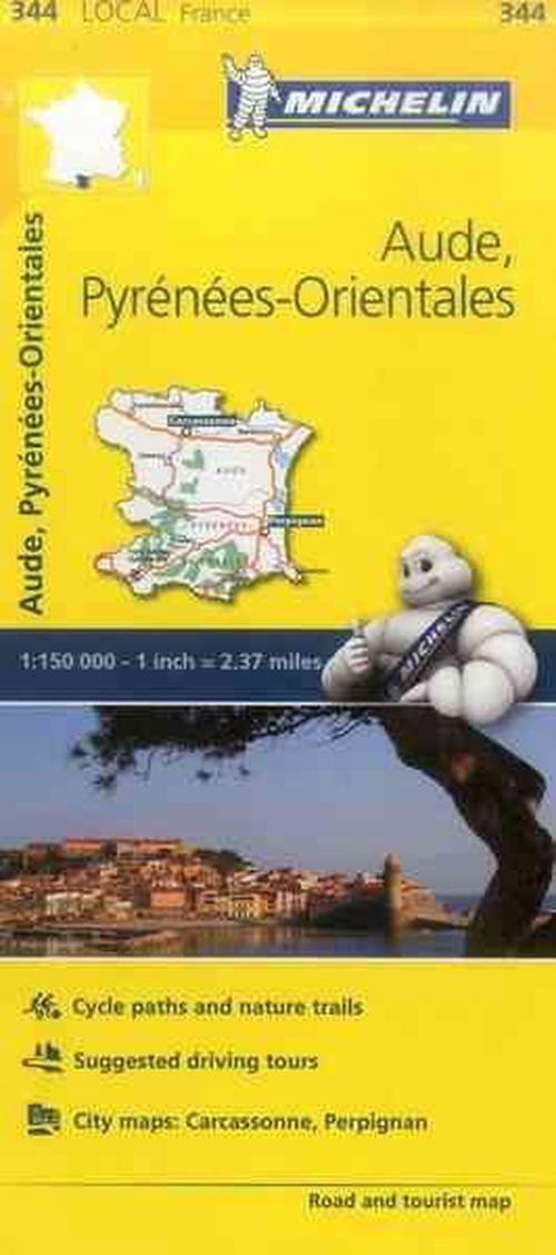 Aude, Pyrenees-orientales - Michelin Local Map 344