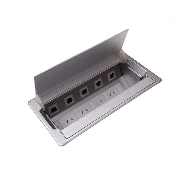 Table Surface Mounted Service Box Silver - 4GPO+5DATA