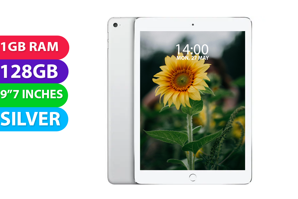 Apple iPad AIR Cellular (128GB, Silver, Global Ver) - Excellent - Refurbished