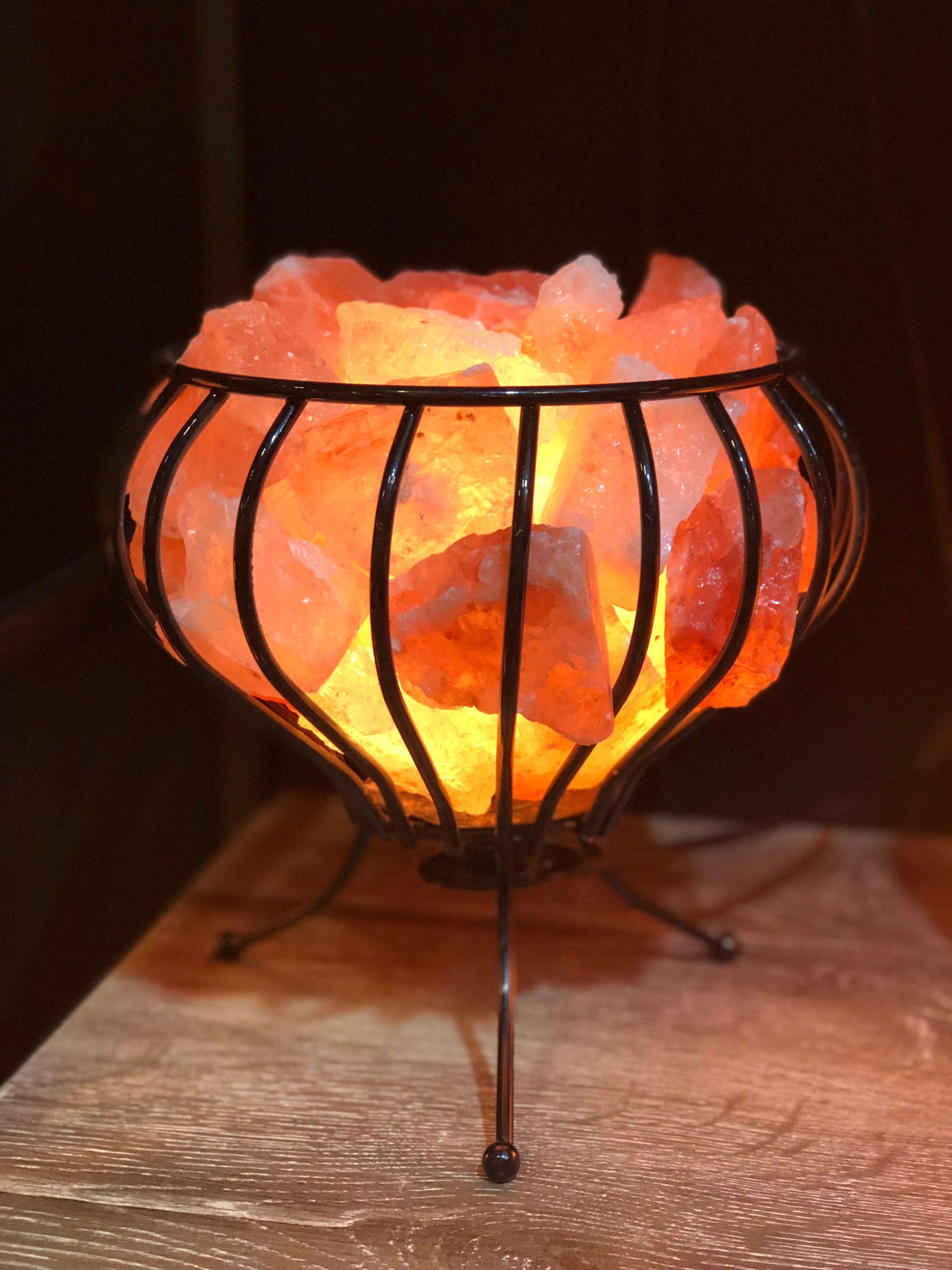 Crystal Wonderland Himalayan Salt Lamp Chunks Basket Cage