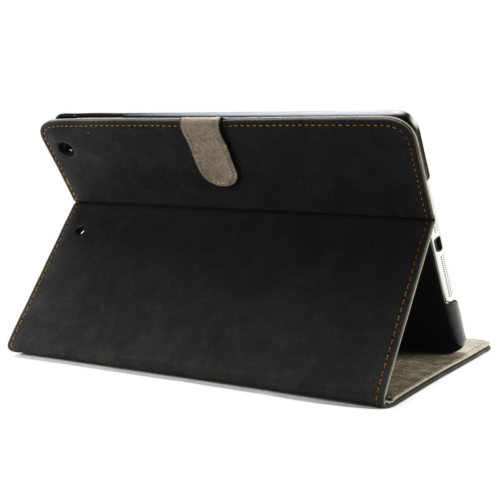Classic Pu Leather Smart Cover Case for Apple iPad mini 4-Black