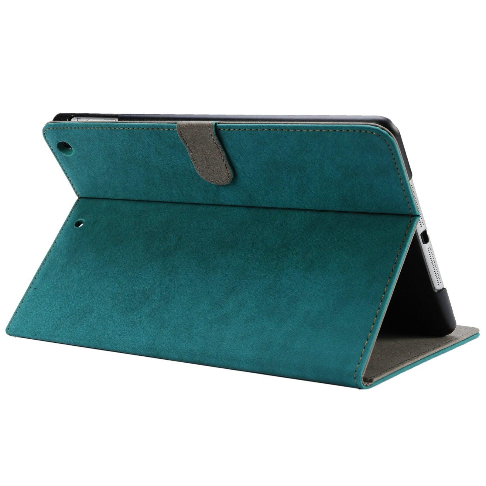Classic Pu Leather Smart Cover Case for Apple iPad mini 4-Teal Green