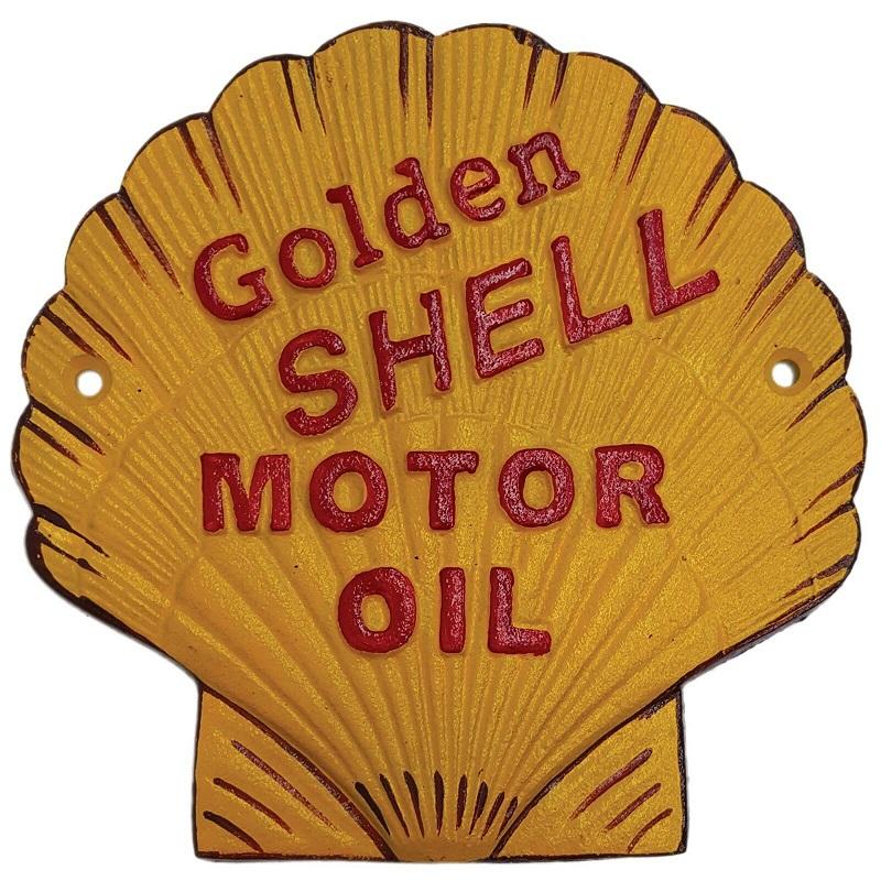 Golden Shell Motor Oil Clam Cast Iron Sign