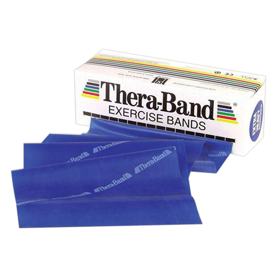 Theraband Latex Exercise Bands, Extra Heavy Resistance, Blue, Biodegradable, 5.5 Metres Or 6 Yards In Dispenser Box